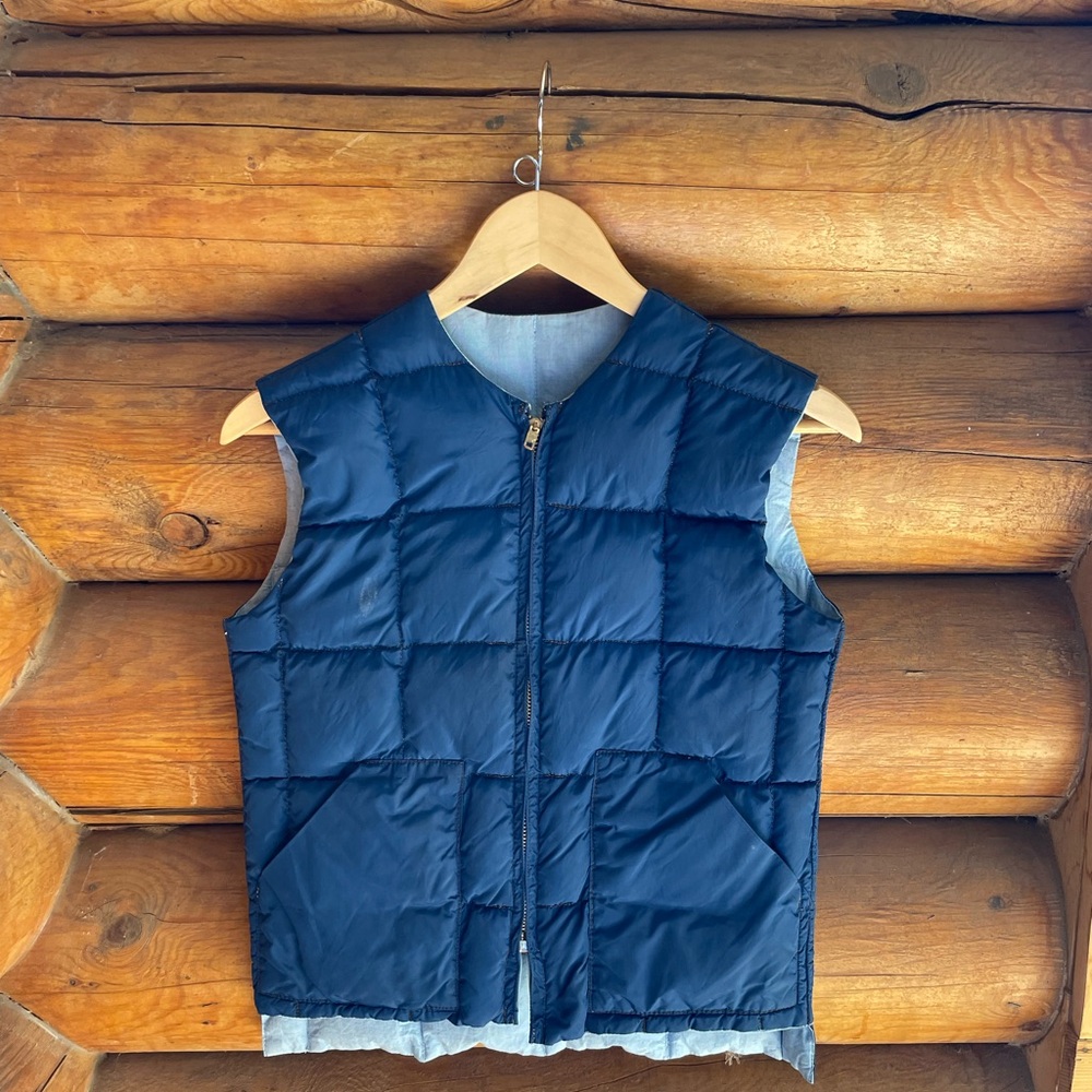 Navy Blue Reversible Quilted Vest